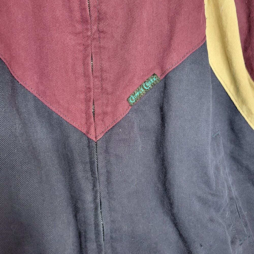 Vintage Cripple Creek Men Jacket Sz XL Colorblock Cotton & Nylon Zip Pockets - Picture 6 of 11
